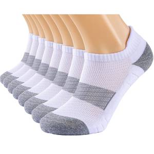lot 6127 image: Mosithings 8 Pairs Menfts Running Ankle Socks No Show Tab Athletic Socks, White,L