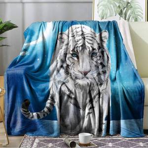 lot 6136 image: Ultra Soft Fleece Blanket- Lightweight and Warm Throw Blanket for Couch, Cozy Plush Sherpa Blanket for Adults Kids, Durable and Easy Care (White Tiger, 40x50 in)