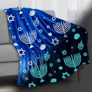 lot 6137 image: GOAUS Hanukkah Flannel Throw Blanket Glow in The Dark, 50x60 Inch, Jewish Chanukah Gifts for Boys Girls Kids