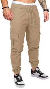 lot 6162 image: OUTSON Mens Fashion Joggers Sports Pants Casual Cotton Cargo Pants Gym Sweatpants Trousers Mens Long Pant Khaki size s