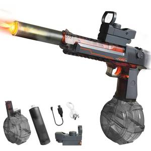 lot 6189 image: Tcxomino Super Electric Water Gun for Adults Kids with Muzzle Flash and Recoil Effect, Powerful 425CC High Capacity Automatic Squirt Guns Up to 32 FT Range for Swimming Pool Party Beach Outdoor Activity