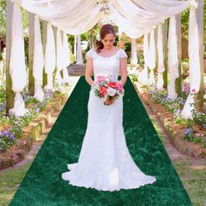 lot 6196 image: MODFUNS Hunter Green Carpet Runner for Parties 4x30FT Velvet Aisle Runner for Wedding Ceremony Aisle Floor Runners Hallway Runner Rug with Carpet Tape Wedding Runners Aisle for Beach Church Reception