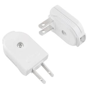 lot 6209 image: ZZLZX 2PCS White Rotatable 2-Pin Plug Long Wire 2-Pin Plug Flat Wiring Plug Electrical Plugs for Small Appliances Power Plate Lamps DIY Projects Small Refrigerator Small Fan Power Plate