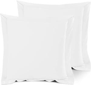 lot 6214 image: Euro Pillow Shams 26x26 Set of 2 White � 100percent Egyptian Cotton, 2 Inch Flange, Hotel Quality Decorative European Square Pillow Sham Covers with Envelope Closure, Soft Skin Friendly Cushion Cover