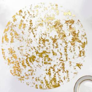 lot 6215 image: Disposable Gold Placemats Set of 50 Metallic Thin Round 13 Inch Gold Doilies Mesh Pressed Fall Table Placemates 50 Pack Gold Charger Plates for Wedding, Birthday Party