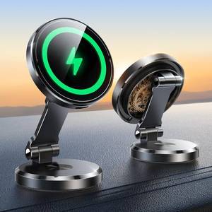 lot 10367 image: JOYROOM for MagSafe Car Mount Charger with Rotatable Charging Panel, 15W Fast Charging Metal Magnetic Phone Holder, Dashboard Wireless Charger for iPhone Car Mount for iPhone 171615141312