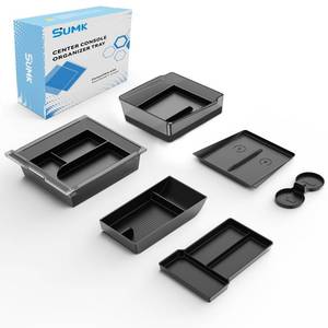 lot 11787 image: SUMK Center Console Organizer Tray for Tesla Model Y Juniper 2026 2025 (Premium and Performance), 8PCS - PC Material and Silent Silicone Armrest Storage Box Bottom Liners Wireless Charging Pad Cup Holder