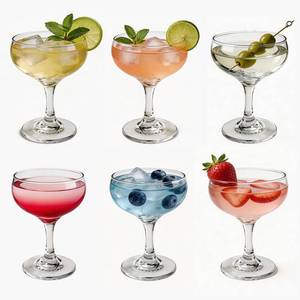 lot 11803 image: Valeways Shot Glasses - 4oz Cocktail Glasses Set of 6 - True CoupeMartini Glasses