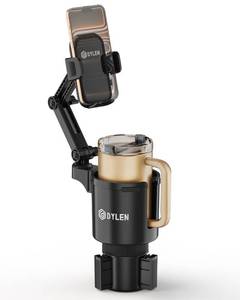 lot 11875 image: DYLEN Cup Holder Phone Holder for Car, 2 in 1 Cup Holder Phone Mount with Adjustable Base, Long-Arm Supports 360° Rotation, Car Phone Holder Compatible with All Phones Anti-SlipandNo Shake Design
