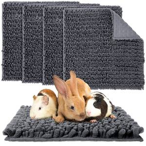 lot 11876 image: Amylove 4 Pcs Guinea Pig Cage Liner 12 x 12 Inch Washable Shaggy Chenille Pee Pads Pet Dog Cat Bedding Training Mat Reusable for Small Animals Puppy Bunny Hamster Chinchilla