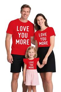 lot 12336 image: NEWKA Family Valentines Shirts Couples Matching Valentine T-Shirt Love You More Mommy and Me Tee Tops (Size Large)