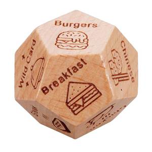 lot 12337 image: Houlishu Food Decision Dice Romantic Date Night Game, Wooden Dinner Decider for Couples, Birthday Valentinefts Day for Him Her