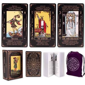 lot 12372 image: KLEDERY Tarot Cards for Beginners, Classic Tarot Deck with Meanings, Durable Cards with Guide Book, Black