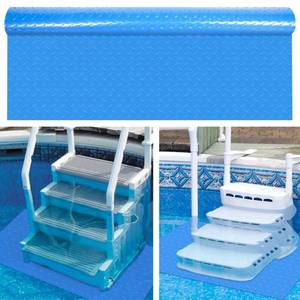 lot 14298 image: 36x36in Swimming Pool Ladder Mat Protective Swimming Pool Step Pad for Above Ground Swimming Pool Ladder Pad Vinyl Non-Slip Pool Liner