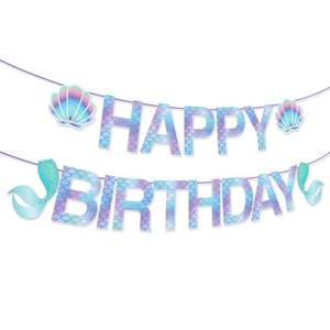 lot 14300 image: Anor WishLife Sparkle Banner,Mermaid Birthday Decorations,Mermaid Party Decorations for Girls,Boys,Kids,Home,Classroom,Baby Shower,1st Birthday