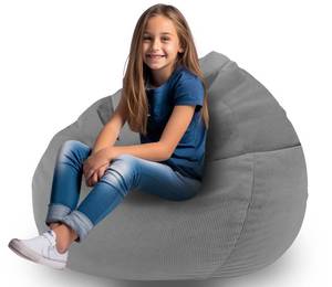 lot 14303 image: Dafftos Stuffed Animal Storage Bean Bag Chair Corduroy Toy Cover Organize Plush Toys and Textiles Perfect Ultra Soft Sack Bean Bag for Kids and Teens (No Filler) Gray, Medium, Grey