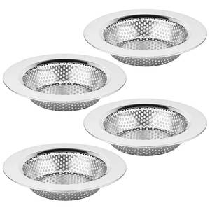 lot 14304 image: Chefbee Kitchen Sink Drain Strainer - 4 Pack Stainless Steel Sink Drain Cover Filter Food Catcher Basket with Wide Rim 4.4in, Kitchen Accessories