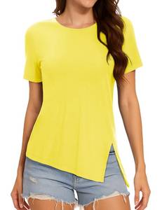 lot 14345 image: MAGCOMSEN Short Sleeve Workout Tops for Women Running Hiking Athletic Shirts Active Quick Dry Soft Moisture Wicking Tee Light Yellow, M