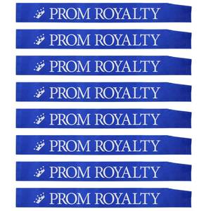 lot 14377 image: NAUXIUDSJS Prom Royalty Sashes Blue, Prom Royalty Sashes Set of 8 for School Dance Graduation Party Cosplay Pageants Prom Party Accessories, Blue