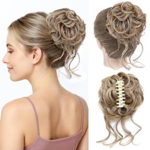 lot 14380 image: Messy Bun Hair Piece, Wavy Claw Clip Hair Bun Extension, Messy Buns Hairs Pieces for Women, Soft Synthetic Fake Buns Tousled Updo for Thin or Short Hairs (1224#)
