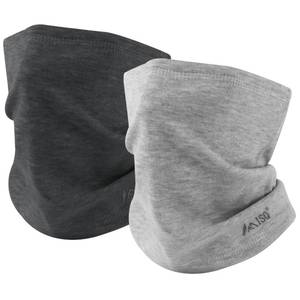 lot 14389 image: ISQ 2-Piece Winter Warm Neck Gaiter Set Soft Wool Neck Warmer Cold Weather Ski Neck Warmer Scarf for MenandWomen (blacklight gray)