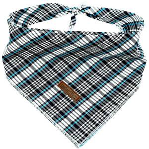 lot 14398 image: Lionheart glory Blue Plaid Dog Bandana 1 Pack Washable Soft Pet Scarf, Square Adjustable Bandanas for Small Dogs