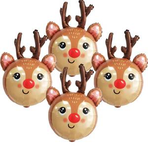lot 14399 image: Deer Balloon Christmas Balloons Decorations Reindeer Foil Balloons for Deer Themed Hunting Party Birthday Party Supplies 4 Pcs