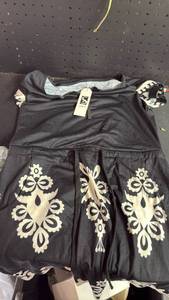 lot 18162 image: Saukole Size S Black Dress with Ornate Patterns and Pockets