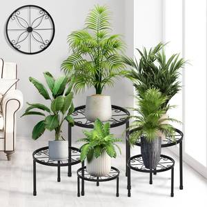 lot 19544 image: CADANI 5 Pack Metal Plant Stands for Outdoor Indoor, Anti-Rust Iron Flower Pot Stand, Heavy Duty Plant Pot Stand for Multiple Plant, Decoration Racks for Home, Patio and Garden