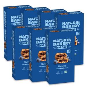 lot 19584 image: Nature�s Bakery Whole Wheat Fig Bars, Blueberry, Real Fruit, Vegan, Non-GMO, Snack Bar, 7 Boxes With 12 Twin Packs (84 Twin Packs)