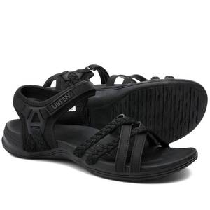 lot 19614 image: UBFEN Womens Hiking Comfort Sport Sandals Beach Vacation Camping Casual Sport Sandals with Adjustable Straps and Arch Support Size US 11 Black