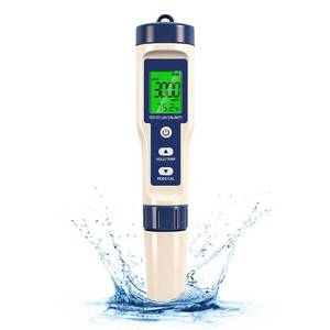 lot 19635 image: Pool Salt Tester and PH Meter - 5-in-1 Digital TDS Meter for Salinity PH Temp and EC, 0.01 High Accuracy, Swimming Pool, Hydroponics, Aquarium, Hot Tub, PPM Meter for Pool, Drinking Water, Wine, Food