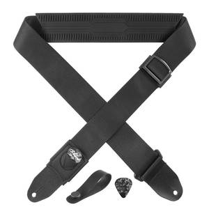 lot 20260 image: FIEIL Guitar Strap, Silicone padded non-slip guitar straps with Guitar Plectrum Integrated Slot and Pull-Type Metal Buckle for Bass, Electric and Acoustic, Best Gifts for Kids, Guitarists(Leather Ends)
