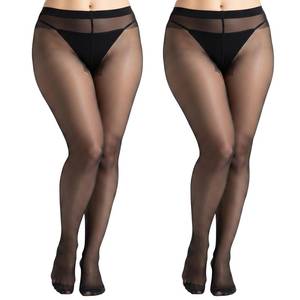 lot 20301 image: Grevosea 2 Pairs Sheer to Waist Control Top Pantyhose Womenfts Tights T Crotch Ultra Thin Rip Resistant Everyday Office Wear (1 Size Fits Most)
