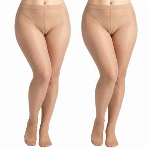 lot 20303 image: Grevosea 2 Pairs Sheer to Waist Control Top Pantyhose Womenfts Tights T Crotch Ultra Thin Rip Resistant Everyday Office Wear (1 Size Fits Most)