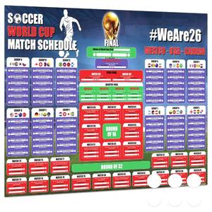 lot 20312 image: 2026 World Soccer Tournament Wall Chart � A1 Size Football Bracket Poster 33.1inx23.4in, US Kick Off Times, Fixtures, Stadiums and Host Cities