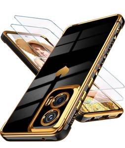 lot 20343 image: Dretal for Motoro Moto-G-Stylus-5G-2024 Case with 2X Screen Protector, for Girl Women Cute Girly Love-Heart Luxury Gold Soft Cover Camera Protection Bumper Silicone Shockproof Phone Case(Purple