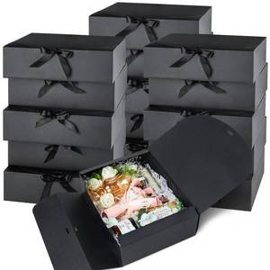lot 20369 image: Kucoele Gift Boxes with Lids, Black, 15 Pack, 10.6 x 7.8 x 3.1 Inches