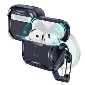 lot 20379 image: ESR for AirPods 4 Case, Compatible with AirPods 4th Generation Case (2024), Compatible with MagSafe, Powerful Drop Protection, Magnetic Lid, Cyber Series, Blue