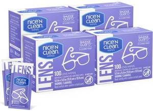 lot 20380 image: Nice ftN CLEAN SmudgeGuard Lens Wipes (400 Total Wipes)  Individually-Wrapped, Pre-Moistened, Ammonia-Free Lenses Wipes  Lens Cleaning Wipes for Eyeglasses, Camera Lens, Goggles, Sunglasses