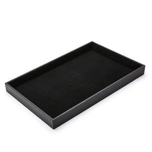 lot 20412 image: XCRUI Black Velvet Stackable Jewelry Tray Showcase Display Earring Necklace Bracelet Rings Organizer��