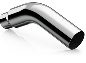 lot 1386 image: Elbow Exhaust Tip 5.0 Inlet, Chrome Tailpipe Tip with 5.0 Inlet 6.0 Outlet 23 Overall Length, Turn Down Exhaust Tip Chrome Structure for High Temperature Resistance