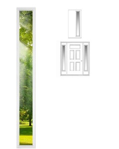 lot 1399 image: Entry Door Glass Frame Kit Internal Louvers 8x36 Sidelight Insert