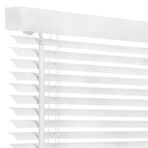 lot 1402 image: GII Cordless Morningstar 1in Vinyl Mini Blind 39 in. x 64 in. Pearl White