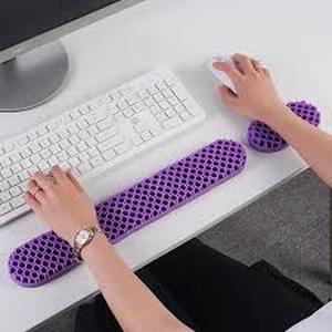 lot 2108 image: Keyboard Wrist Rest Set Purple 16.5in Honeycomb X004IEZCJT