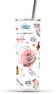 lot 2334 image: Affirmations Self Care Coffee Tumbler