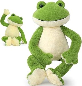 lot 2389 image: Plush Frog Toy Green and White Stuffed Animal