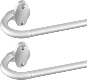 lot 3161 image: 2 Pack Curtain Rods 84-120 inches Matteo Nickel