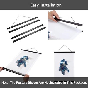 lot 5956 image: WITCOLOR 36 Inch Wide Magnetic Frames Wood Poster Hanger Black
