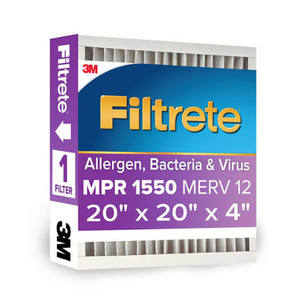 lot 5966 image: A3M Filtrete Allergen Bacteria Virus Deep Pleat Filter 20x20x4 1550 MPR